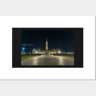 Canada's Parliament Buildings at night Posters and Art